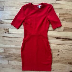H&M Vibrant Red Long Sleeve Dress ladies size 2